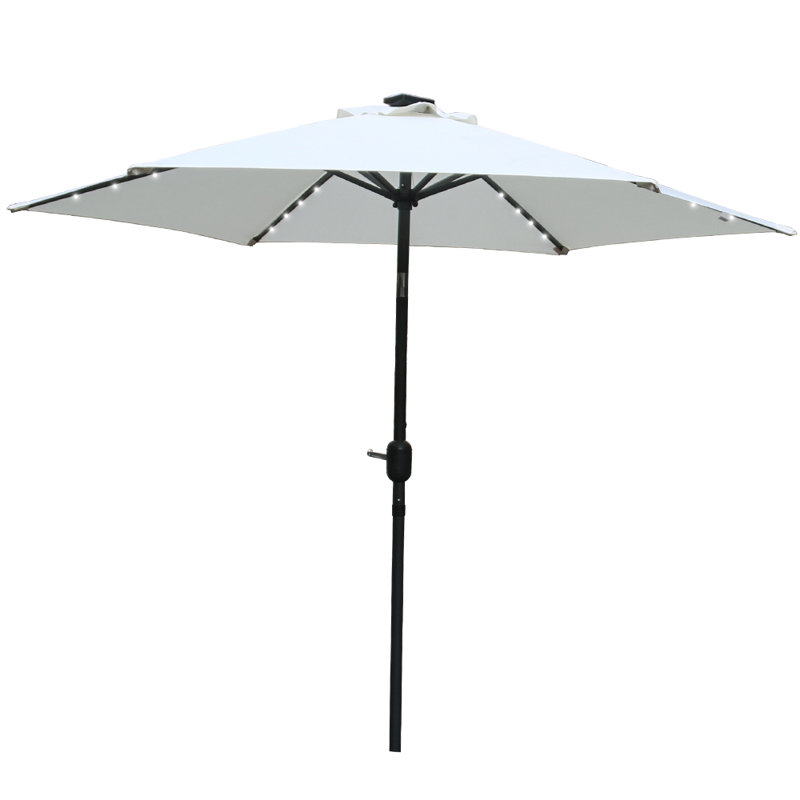 Martigues 2.5m Traditional Parasol with Lights, Cream