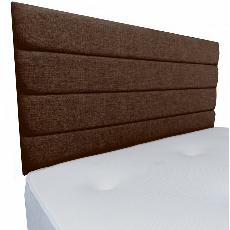Moyo Upholstered Linen Panel Headboard, Small Single (2'6), Brown