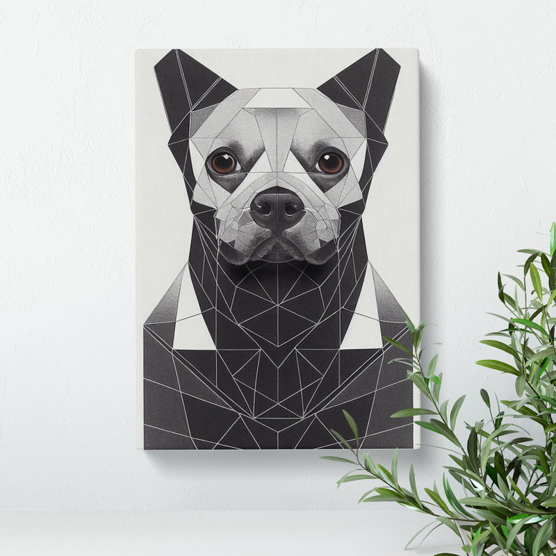 French Bulldog Dog Abstract - Wrapped Canvas, 60cm H x 40cm W x 3cm D