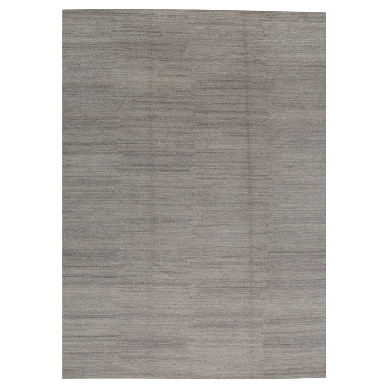 Tapis gris noué à la main de haute qualité