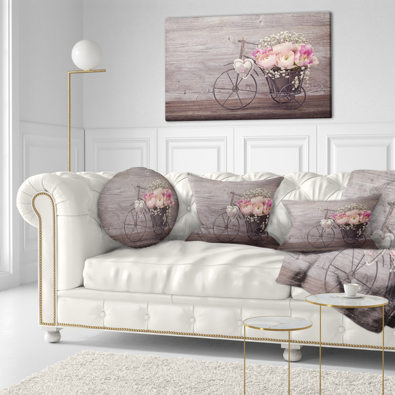 Floral Reversible Throw Pillow