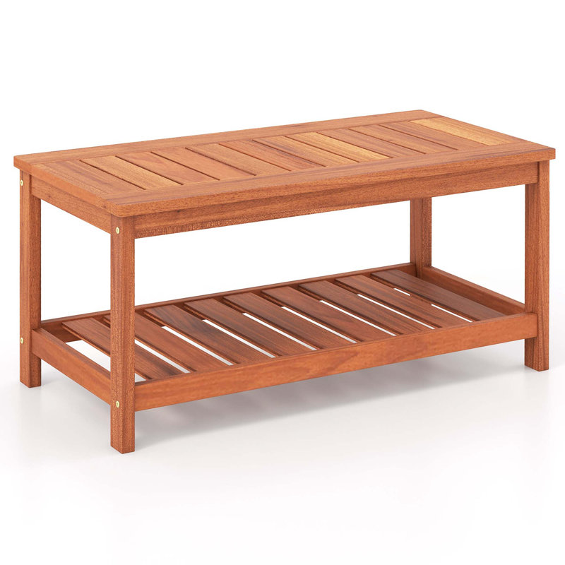 Kymoni Rectangular Solid Wood Outdoor Coffee Table , 18 " W 35.5 " D