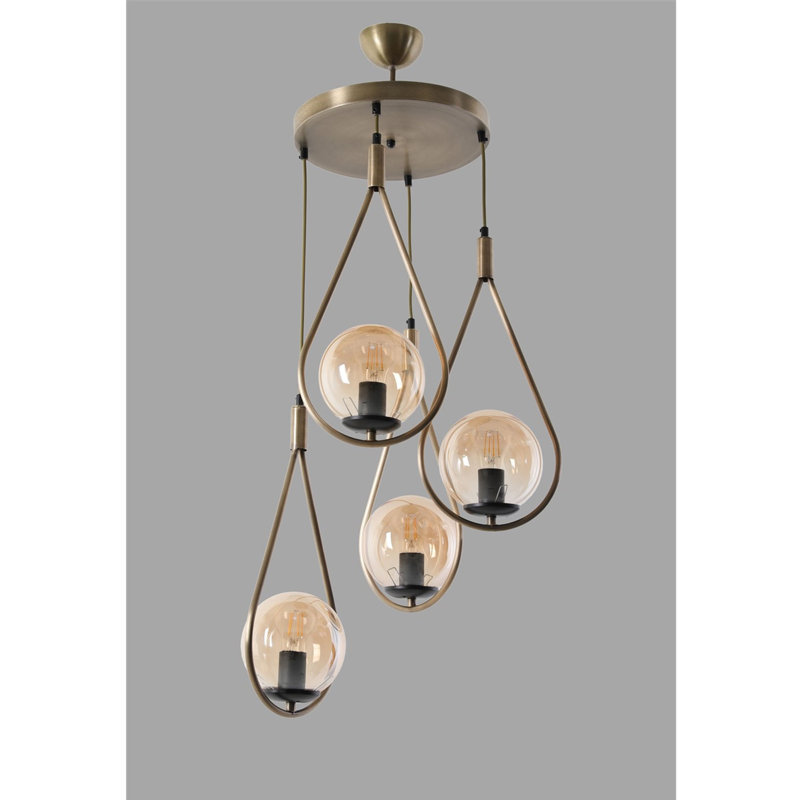 Lustre élégant en cuivre, 30,0 po de diamètre x 27,6 po de hauteur | Fabrication 100% métal avec peinture séchée au four et revêtement en culbutage | Douille E27, 40 W maximum | Design scandinave glamour pour une décoration intérieure époustouflante