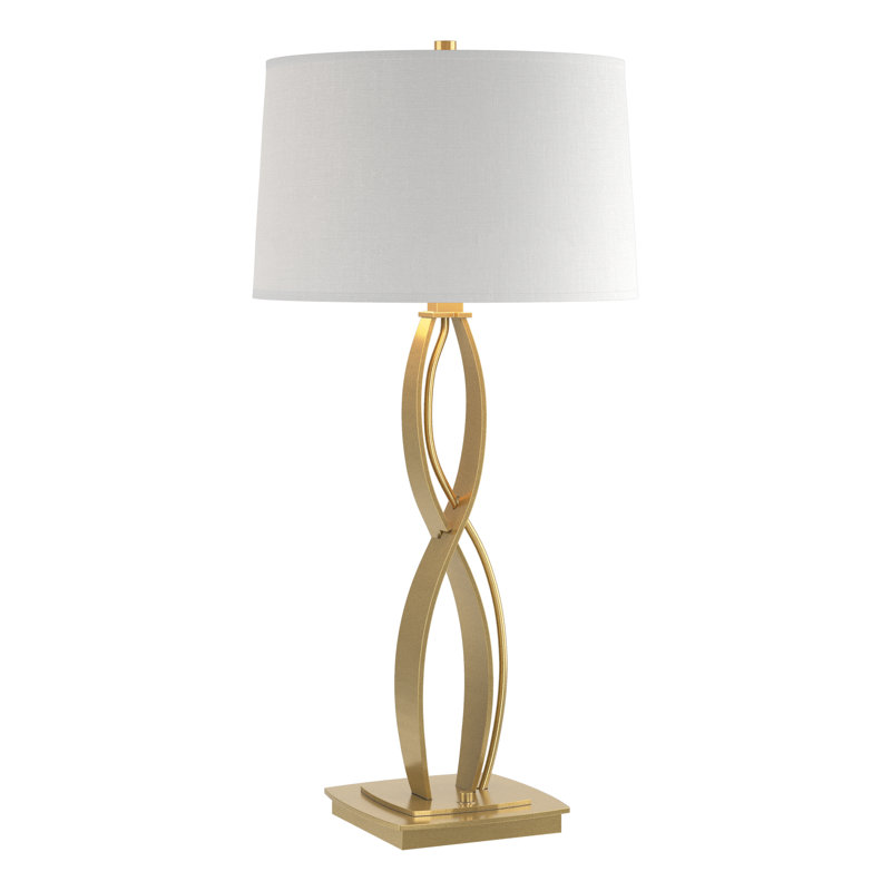 Almost Infinity Table Lamp, Modern Brass, Natural Anna