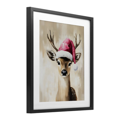 «Baby Christmas Deer», reproduction encadrée sous verre, design par Arlington Prints