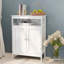 Armoire de rangement pour salle de bain avec portes à double volets - blanc