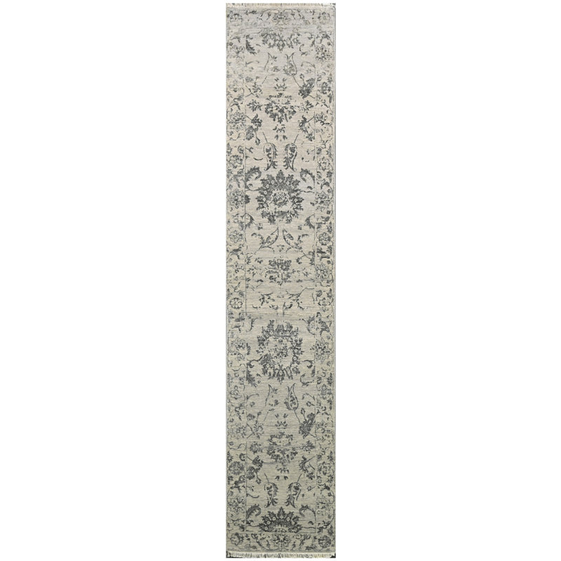 One-of-a-Kind Runner 2'6" x 12' Area Rug in Silver/Black