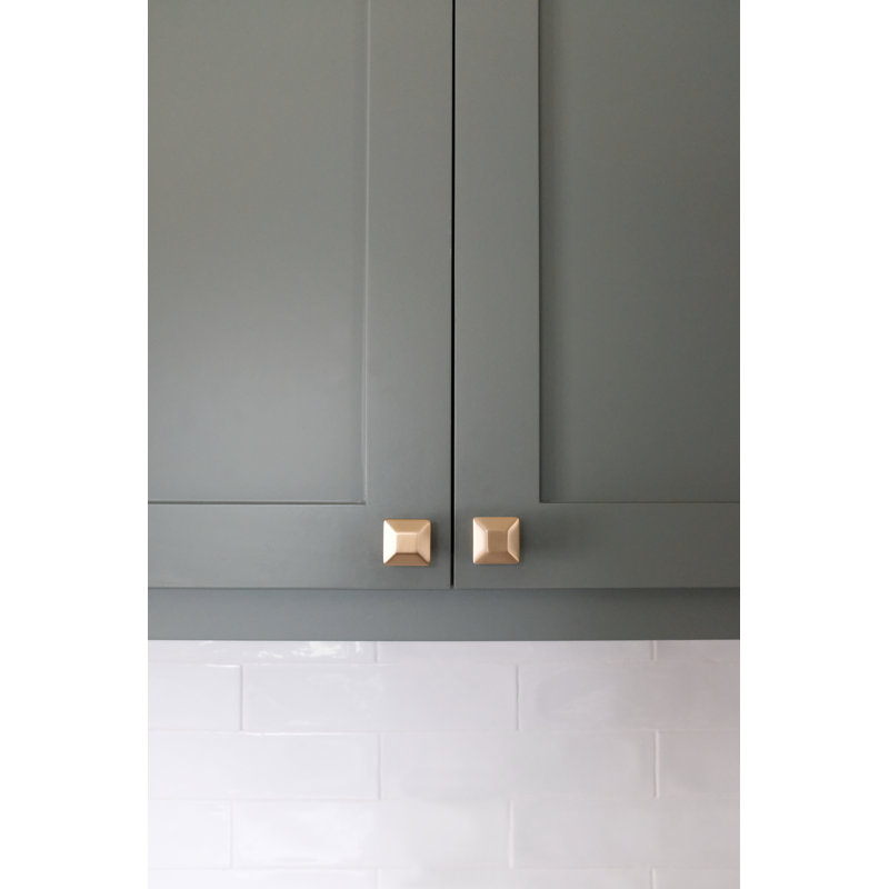 Diamond Geometric Knob, Satin Brass