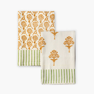 Harmony Cotton Waffle Kitchen Towels - Mixed Set of 2