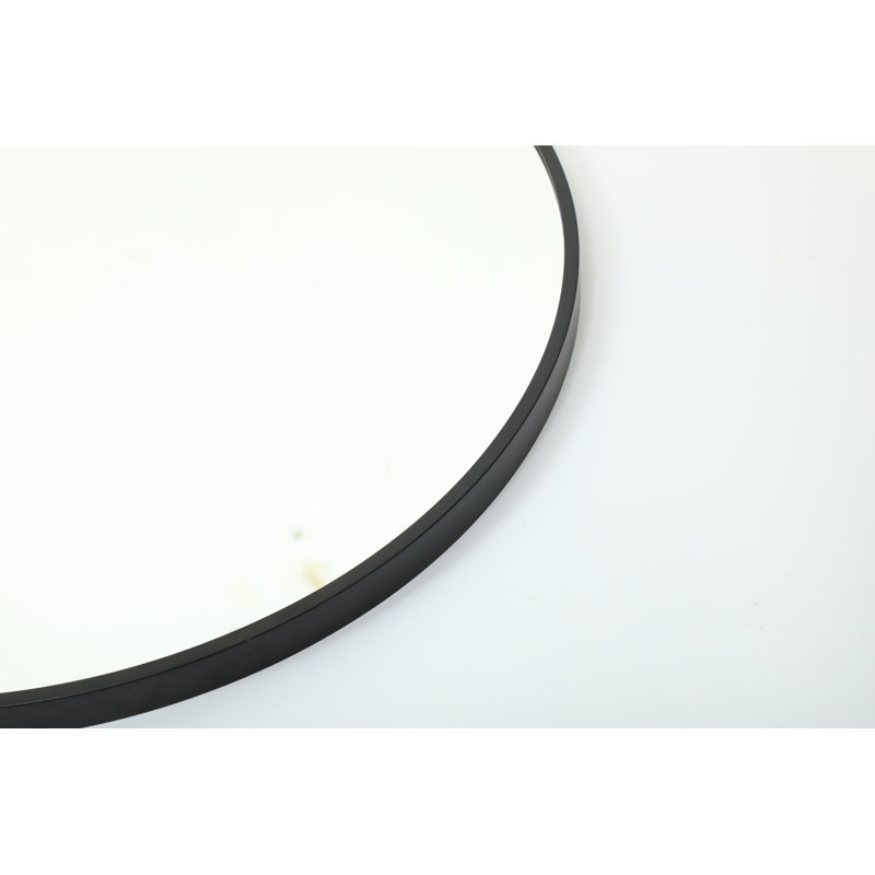 Rouillard Metal Round Mirror, Black, 30" x 30"