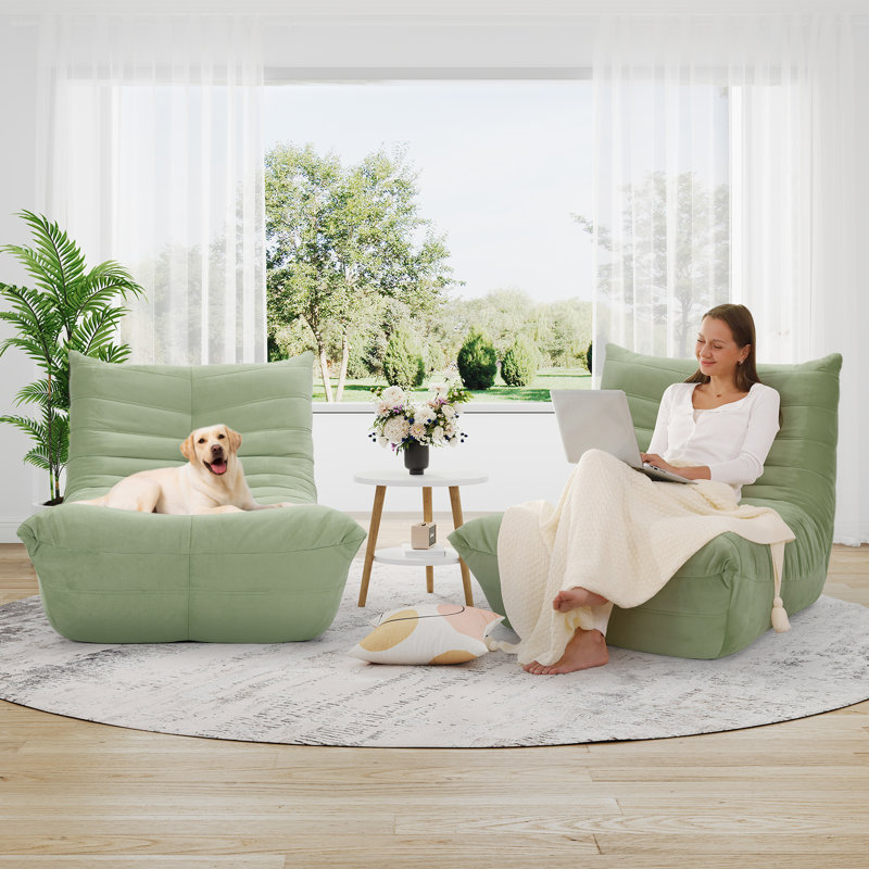 Daut Upholstered Suede Lounge Chair, Green