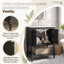 Meuble-lavabo de salle de bain autoportant en bois massif 24 po + 24 po avec plateau ouvert et rangement fermé noir-130995012