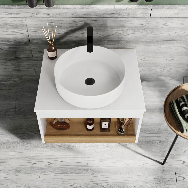 Meuble-lavabo flottant 24 "Aura (RTA) Aura, L 23,63 po, Blanc