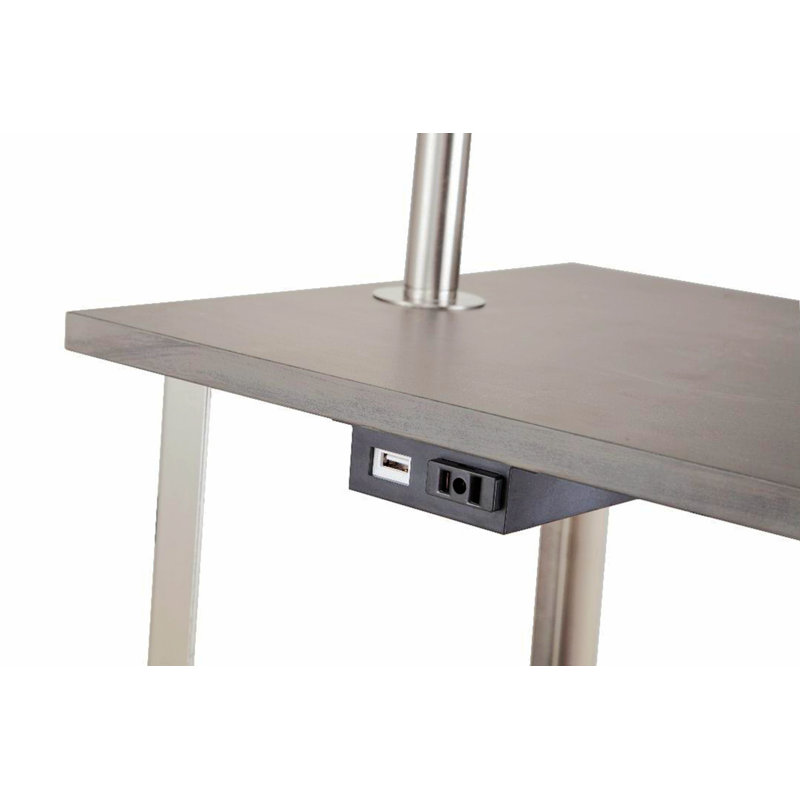 Lampe de table sur pied 58 po avec prise USB et prise Claudearl