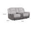 Feo Manual Reclining Loveseat W Console, White Grey Microfiber 76 Inch