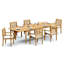 10 Seats 11 Pcs Grade-A Teak Wood Dining Set: 118" Double Extension Rectangle Table And 10 Hari Stacking Arm Chairs #11HR2410-1755494982
