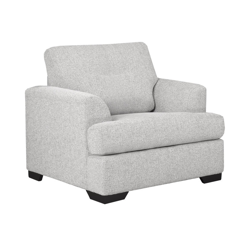 Canapé, causeuse et fauteuil en tissu Abilio, Polyester argenté