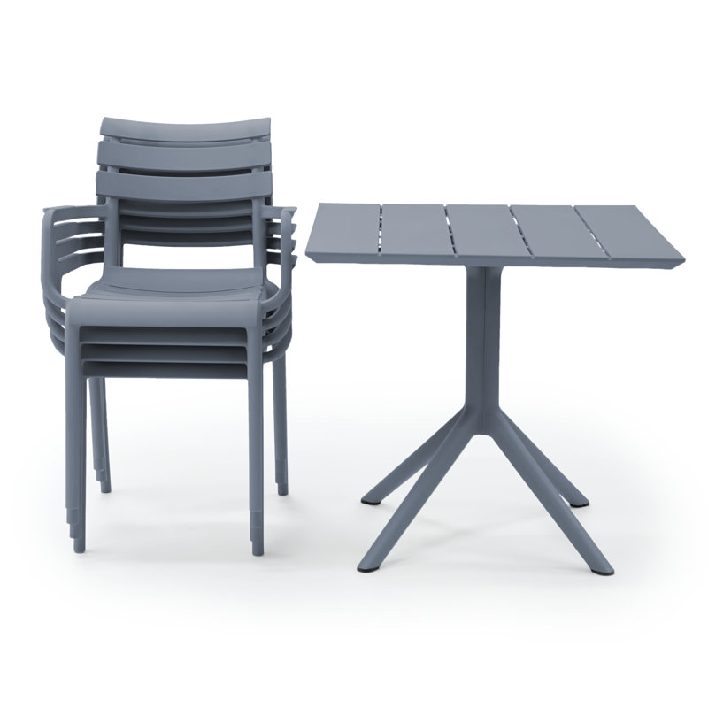 Centreville 4 Person Dining Set, Dark Gray