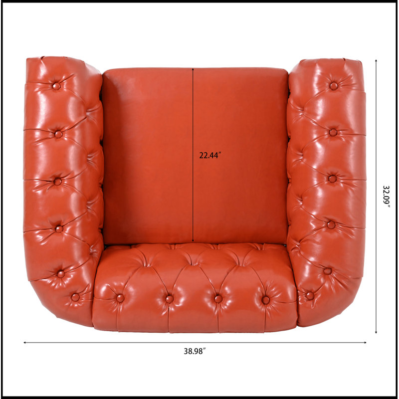 1 Seater Sofa For Living Room, Orange
