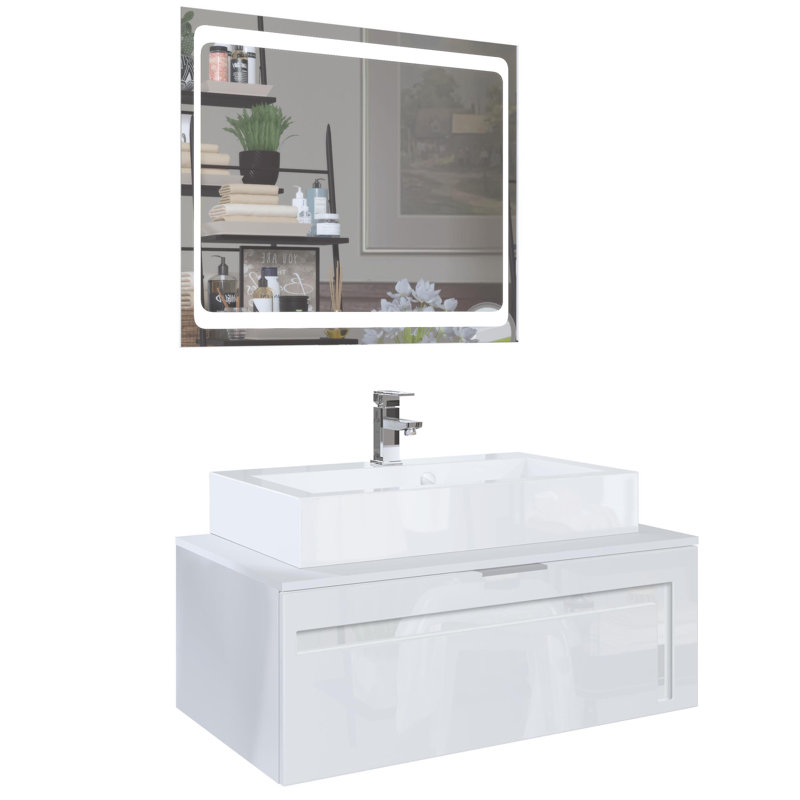 Kerner 960mm Wall Mounted Vanity Unit, White