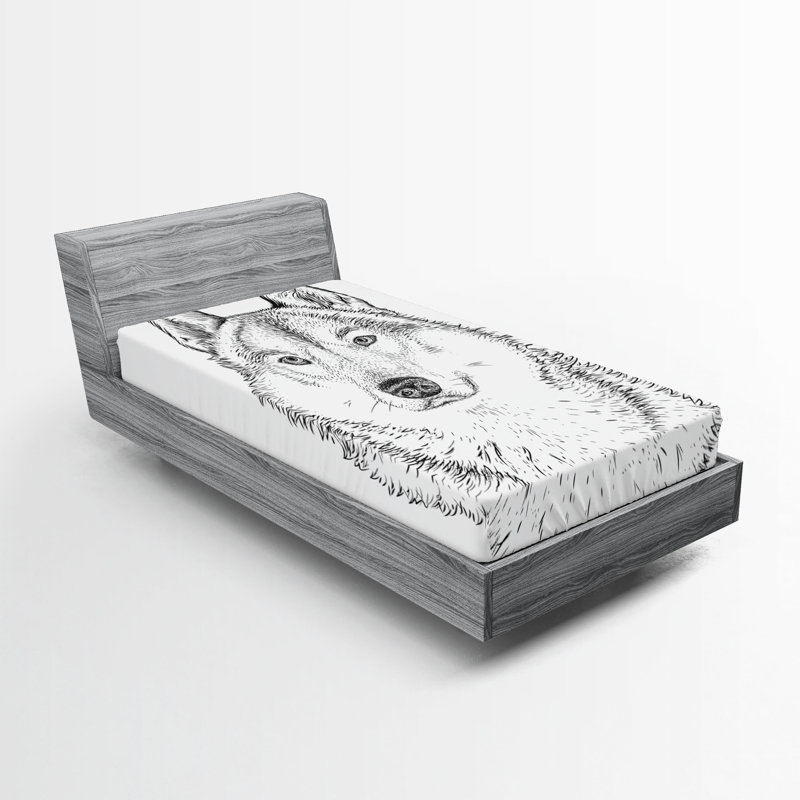 Drap-housse noir et blanc Ambesonne, Drap-housse de taille simple