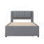 Lit plateforme simple tapissier avec lit gigogne, canapé-lit enveloppé de lin, soutenu par des lattes en bois