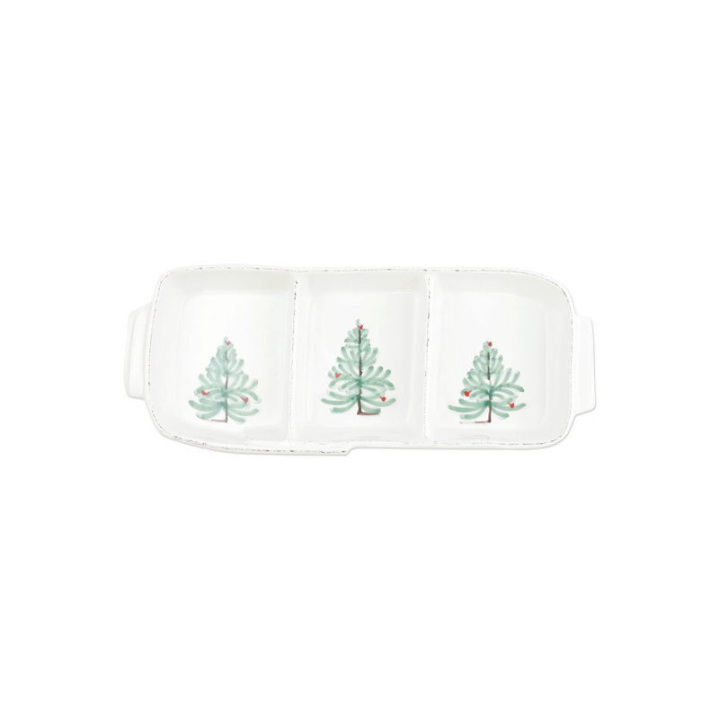 Lastra Holiday Rectangle Divided Serving Dish