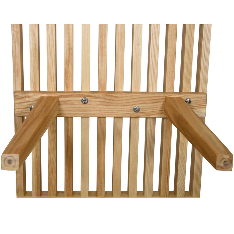 Inwood 60" Rectangular Bench Wide Wooden Storage Bench with Slats Design Kitchen Platform Bench, Natural Wood