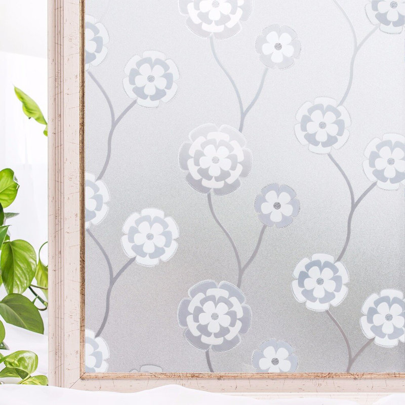 35,4 po x 78,7 po Adhésif décoratif d'intimité fleurs