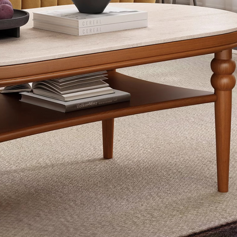 Solid wood tea table with medieval design