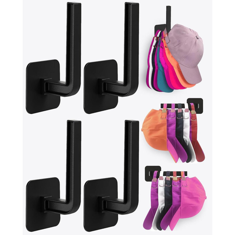 Ensemble de 4 porte-chapeaux et porte-chapeau mural