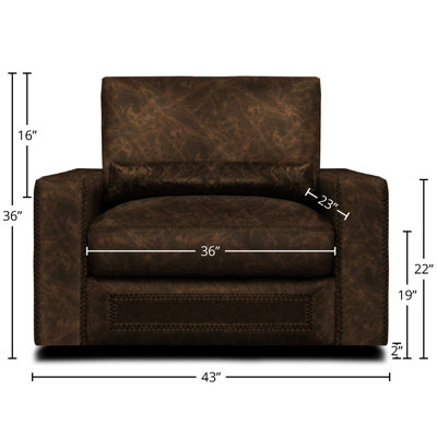 Downtown Cowboy Upholstered Swivel Club Chair