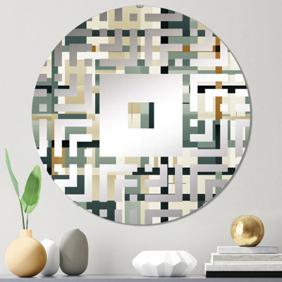 Miroir mural carré gris et beige