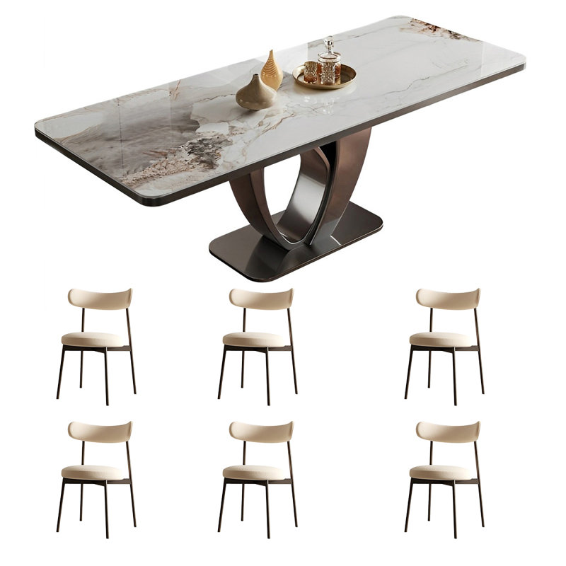 Ensemble de table et de chaises rectangulaires Home Rock, H 29,52 po x L 78,74 po x l 35,43 po