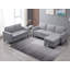 3+2 Seater Convertible Linen Sectional Sofa Set with Storage Ottoman-303591762