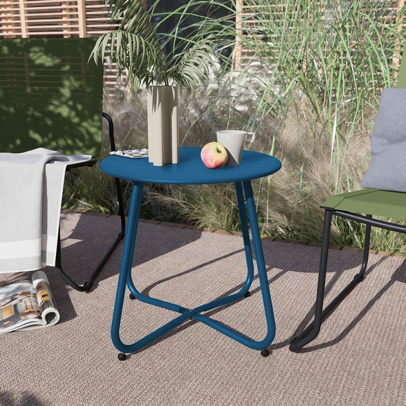 Tray Top End Table, Peacock Blue