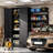 Makeace 72" Heavy-Duty Metal Garage Storage Cabinets with Lock& Adjustable Shelves ,Black Utility Cabinet for Garage, Office, Bathroom & Balcony