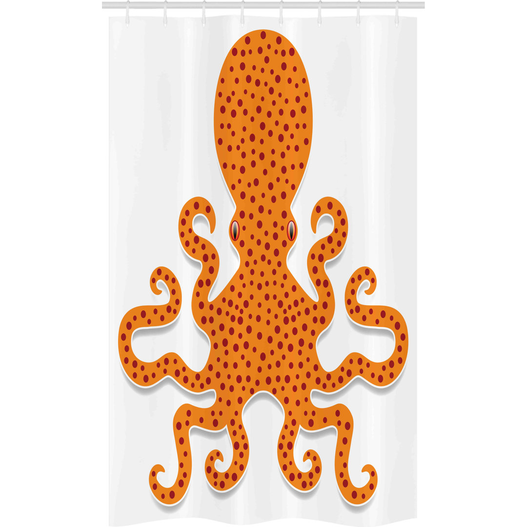 Schmaler Duschvorhang, Octopus Meer Mosters, Leben im Meer, Orange