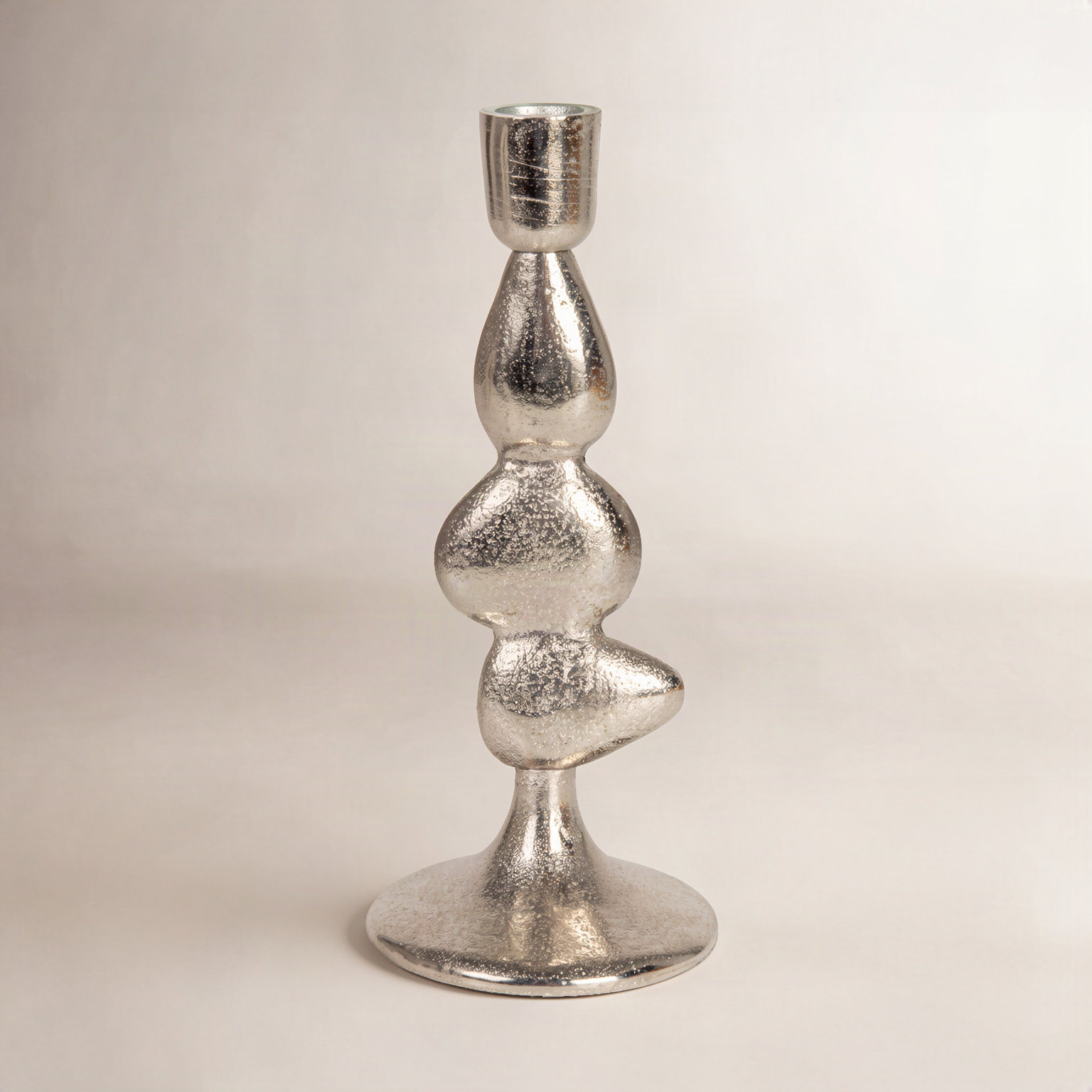 Cast Aluminum Taper Candle Holder, 8.5" H x 3.75" W x 3.75" D