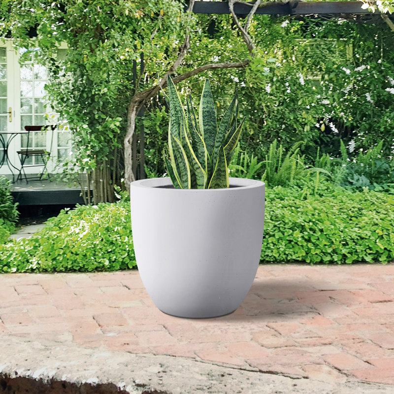Karola Pot Planter, Solid White, 15.3 x 16.5 x 16.5