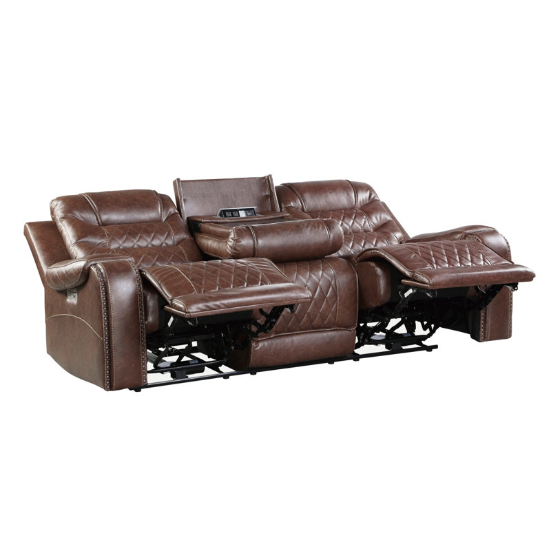 Canapé moderne inclinable 1pc, Brun