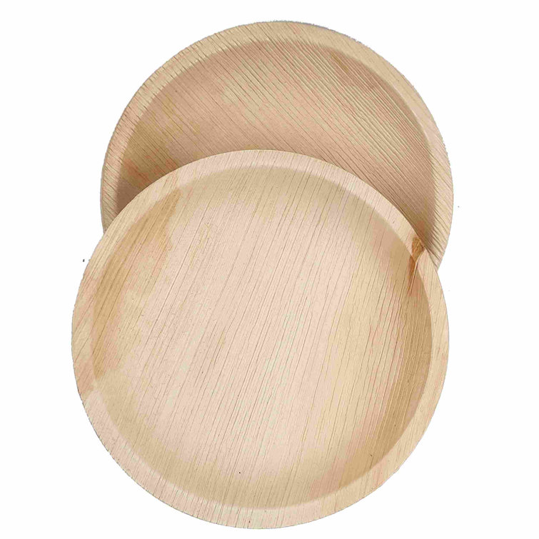 Dtocs Palm Leaf Plates 10 Square Dinner Plate Set - Pack 50 - Brown