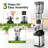 AMZCHEF Cold Press Juicer with 5.2" Wide Feed Chute, Slow Masticating Juice Extractor for Whole Fruits & Vegetables, Stainless Steel Design, Easy-Clean, High Juice Yield