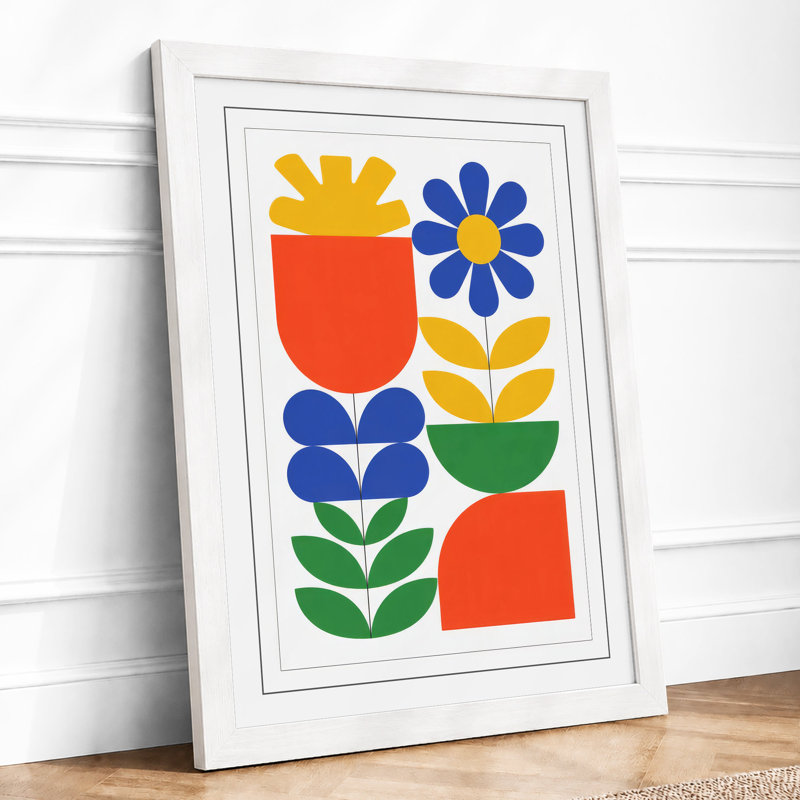 Garden Grid Botanical - Framed Print, A4 - 29.7 x 21.0 cm, White