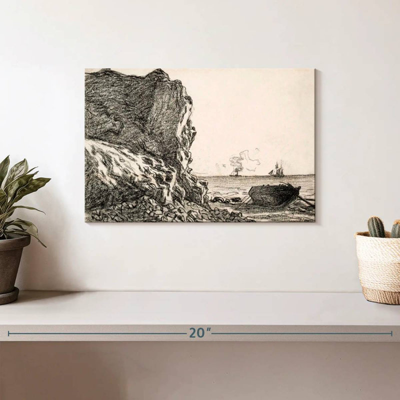 Gillard Falaises et mer Sainte-Adresse 1864, H 8 po x l 12 po