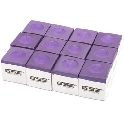 Paquet de 12 craies pour queues de billard / billard GSE Mauve, accessoires de table de billard pour la maison / tournoi