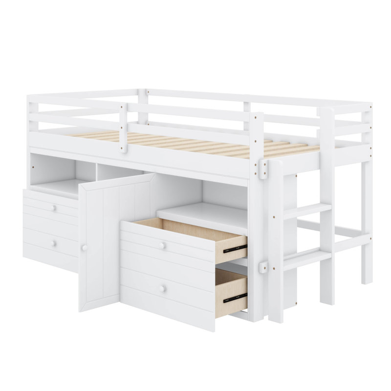 Lit mezzanine simple Jons Kids, Blanc
