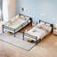 Lit superposé en métal avec rangement sous le lit. Chaque lit comporte 11 barres transversales et supporte un poids maximal de plus de 150 kg. Conception silencieuse - 198 x 105 x 160 cm - Métal - Monobloc - Lit superposé - Noir - Convertible