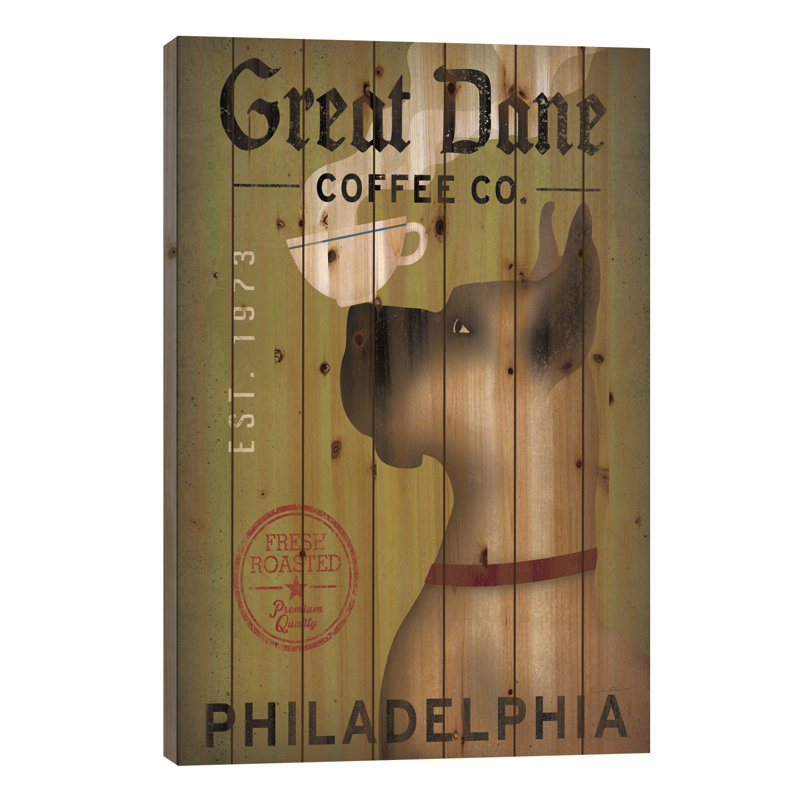 Great Dane Coffee Co., H 26 po x l 18 po x P 1,5 po