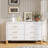 6-Drawer Double Dresser, Modern Storage Cabinet With Metal Handles & Solid Wood Legs, Heavy-Duty Organizer For Kids And Adults-1678871810